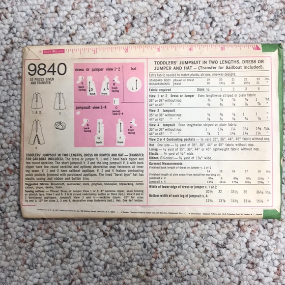 Vintage kids patterns -size 1/2-1 (toddler) - Picture 3 of 13